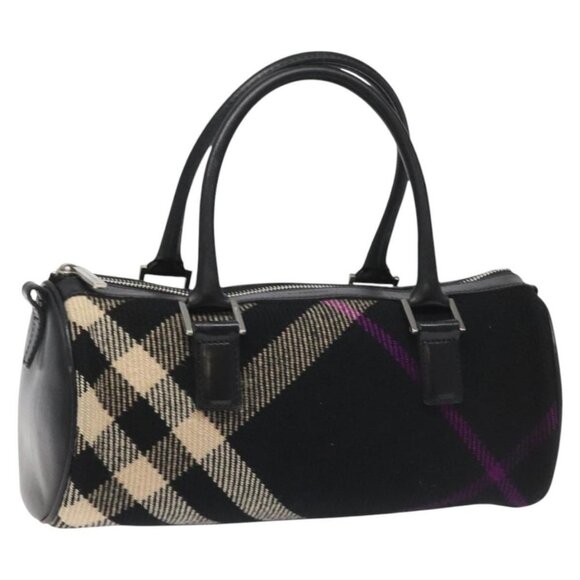 BURBERRY Hand Bag Wool Black Auth 98266 - Picture 1 of 16
